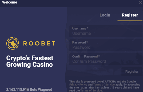 sign up Roobet Casino Australia